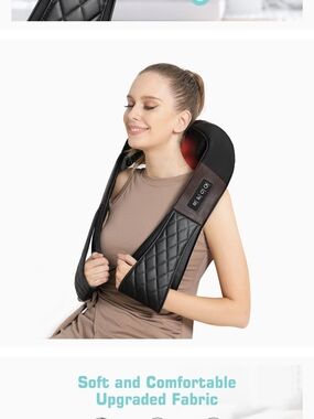 Leather-Look U-Shaped Neck Massager in Black and Brown